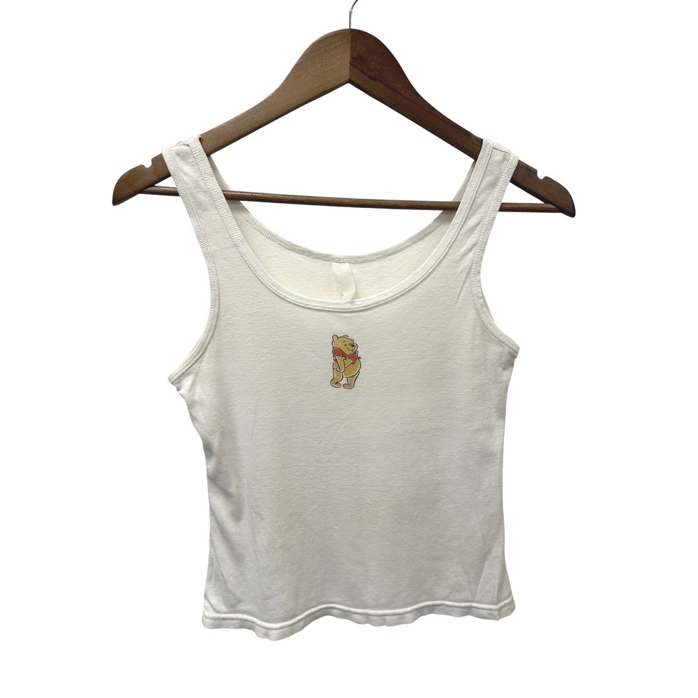 Vintage Y2K Winnie the Pooh Micro Rib Tank White M